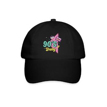 90s 90s Retro Gift - Baseball Cap - black/black - Front