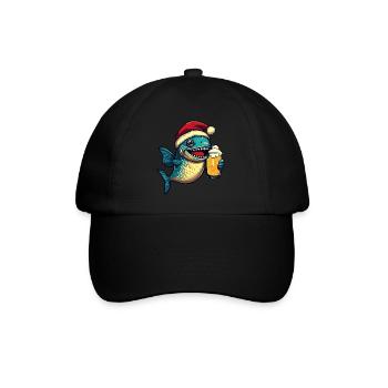 Piranha Poisson Bière Noël - Casquette classique - noir/noir - Devant