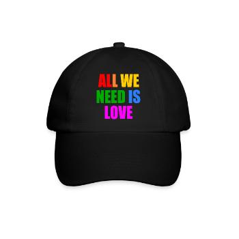 all we need is love - Baseball Cap - black/black - Front