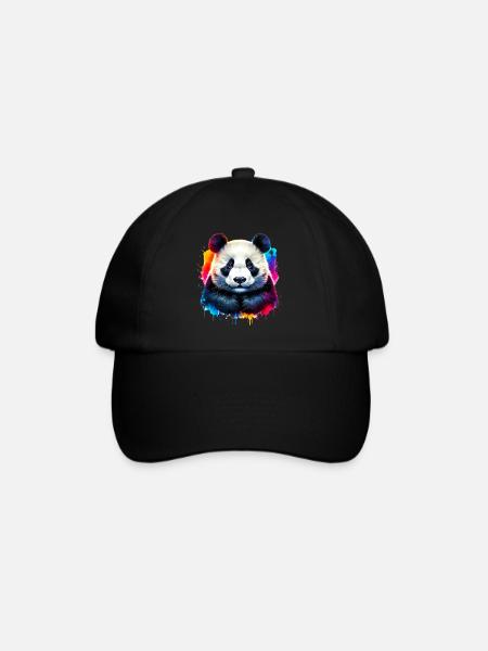Panda - Baseballkappe - Schwarz/Schwarz