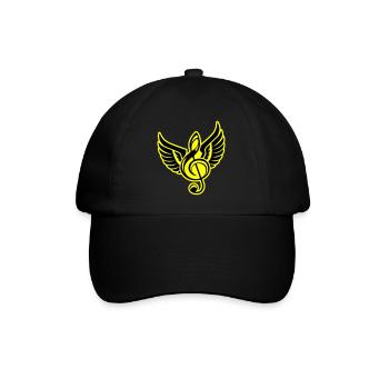 Notenschlüssel Symbol Flügel - Baseballkappe - Schwarz/Schwarz - Vorne