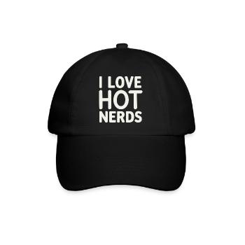 I Love Hot Nerds 16 - Baseballkappe - Schwarz/Schwarz - Vorne
