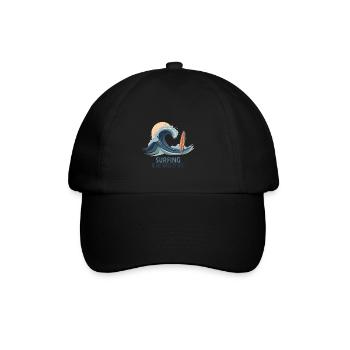 Le surf est ma vague de vie – Surfer & Ocean - Casquette classique - noir/noir - Devant