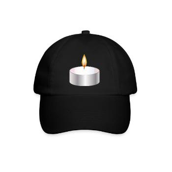 bougie chauffe-plat allumée symbole simple - Casquette classique - noir/noir - Devant