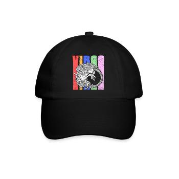 Symbole du signe du zodiaque Vierge - Mandala astrologique - Casquette classique - noir/noir - Devant