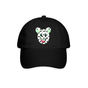 Laughing bear head with dots - Baseball Cap - black/black - Front