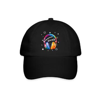 Christmas Rock Kopfhörer Weihnachten cool - Baseballkappe - Schwarz/Schwarz - Vorne