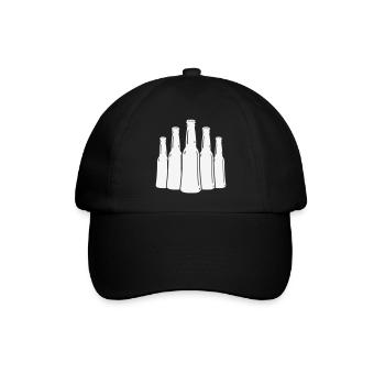 Bierflaschen Silhouette - Baseballkappe - Schwarz/Schwarz - Vorne