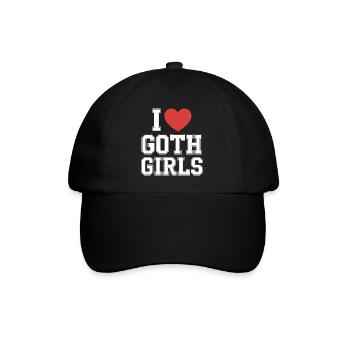 Ich liebe Goth Girls - Baseballkappe - Schwarz/Schwarz - Vorne