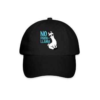 No Prob Lama Cool Sonnenbrille Sitzend Problama - Baseballkappe - Schwarz/Schwarz - Vorne