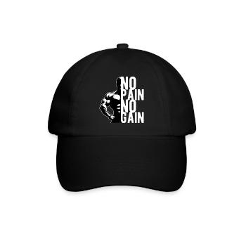 No Pain Fitness GYM No Gain Bodybuilding Funny - Baseball Cap - black/black - Front