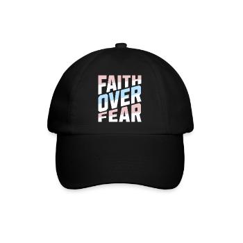 Faith Over Fear Pastell Christlich Inspirierend - Baseballkappe - Schwarz/Schwarz - Vorne