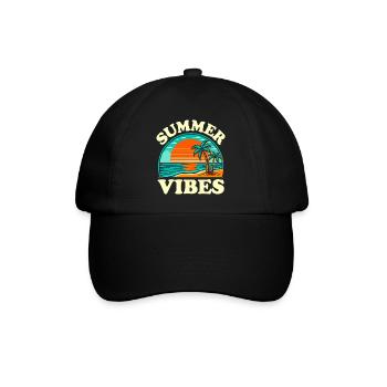 Palm Tree Summer and Sunset Vibes - Baseball Cap - black/black - Front