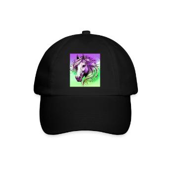 horse - Baseball Cap - black/black - Front