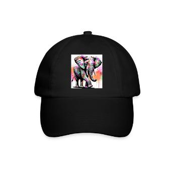 Elefant - Baseballkappe - Schwarz/Schwarz - Vorne