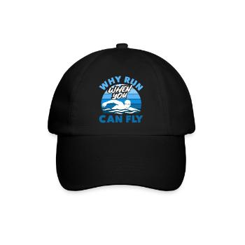 Lustige Schwimmer Sprüche & Schwimmverein Design - Baseballkappe - Schwarz/Schwarz - Vorne
