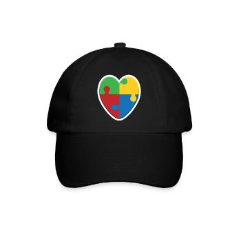 Puzzle du cœur de l’autisme - Casquette classique - noir/noir - Devant