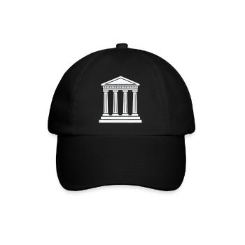 Klassischer Tempel Säulen Silhouette - Baseballkappe - Schwarz/Schwarz - Vorne