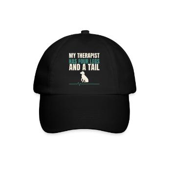 My Therapist Has Four Legs And A Tail - Baseball Cap - black/black - Front