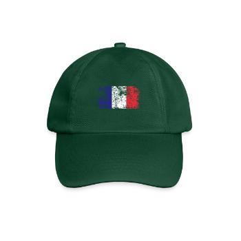 Frankreich Flagge Used Look Französische Fahne - Baseballkappe - Flaschengrün - Vorne
