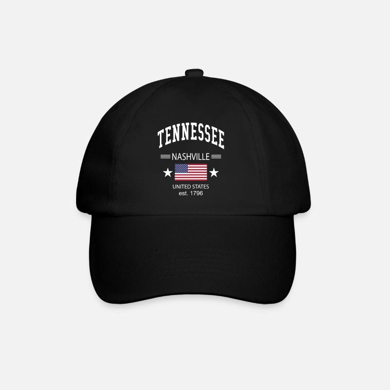 Tennessee - Baseballkappe - Schwarz/Schwarz
