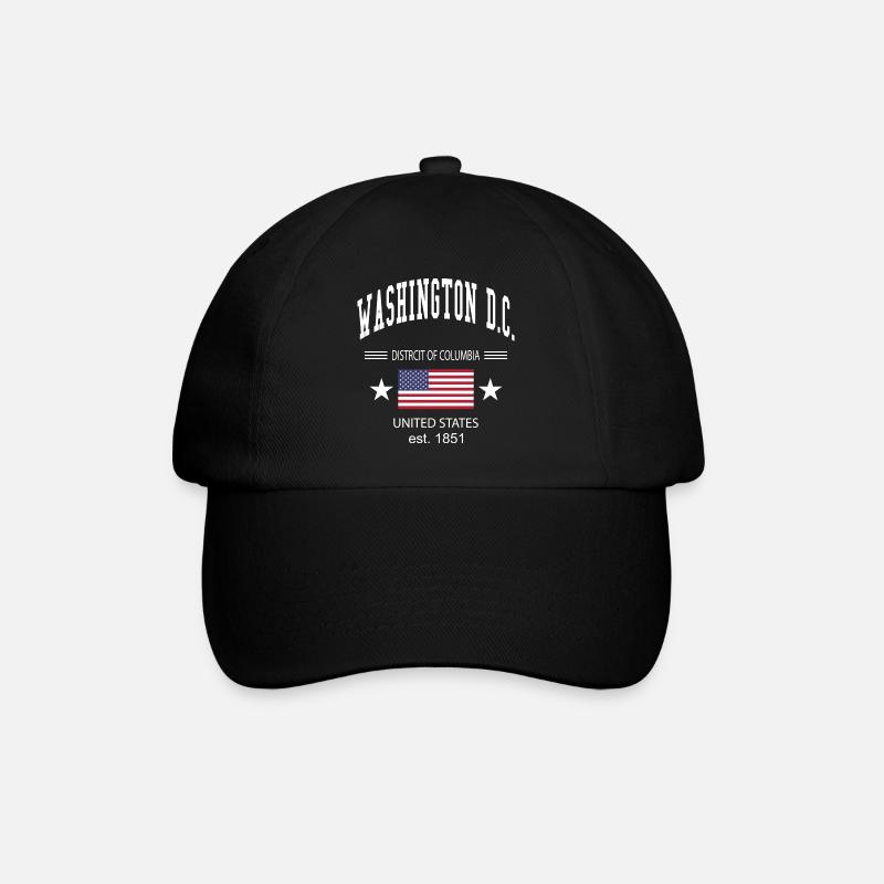 Washington DC - Baseballkappe - Schwarz/Schwarz