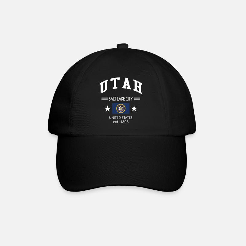 Utah - Baseballkappe - Schwarz/Schwarz