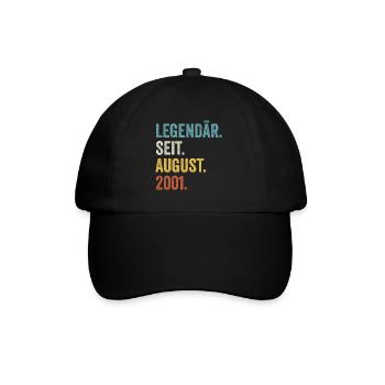 21 years legendary since August 2001 21st birthday - Baseball Cap - black/black - Front
