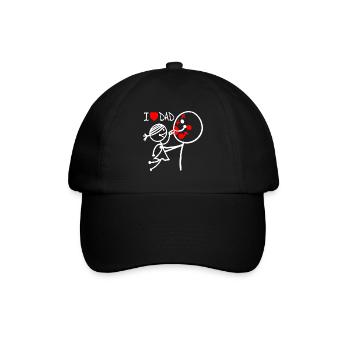 Ich liebe Papa SE - Baseballkappe - Schwarz/Schwarz - Vorne