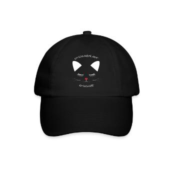 Ich schnarche nicht ich schnurre Katzengesicht - Baseballkappe - Schwarz/Schwarz - Vorne