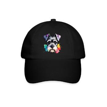 Miniature Schnauzer Dog Colorful in Watercolors - Baseball Cap - black/black - Front