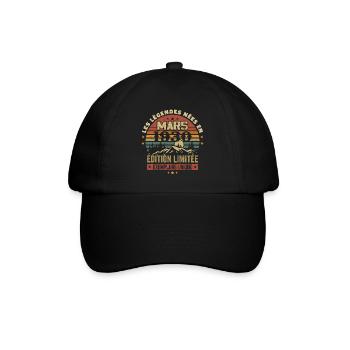 Vintage 1930's March Retro 1930's Anniversary Gift - Baseball Cap - black/black - Front