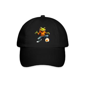 Frösche Fussball - Baseballkappe - Schwarz/Schwarz - Vorne