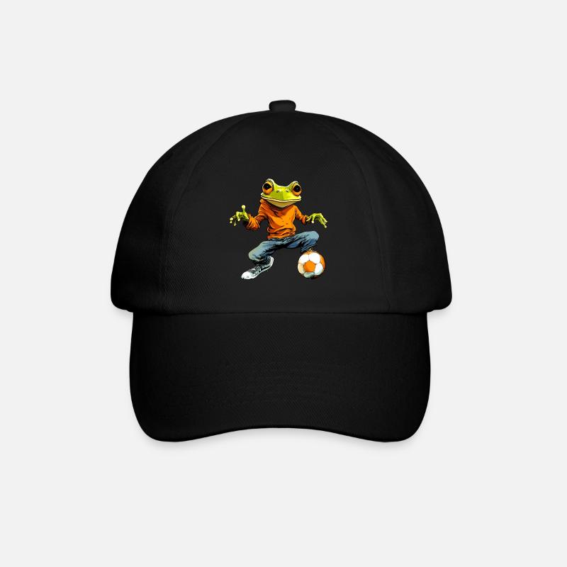 Frösche Fussball - Baseballkappe - Schwarz/Schwarz