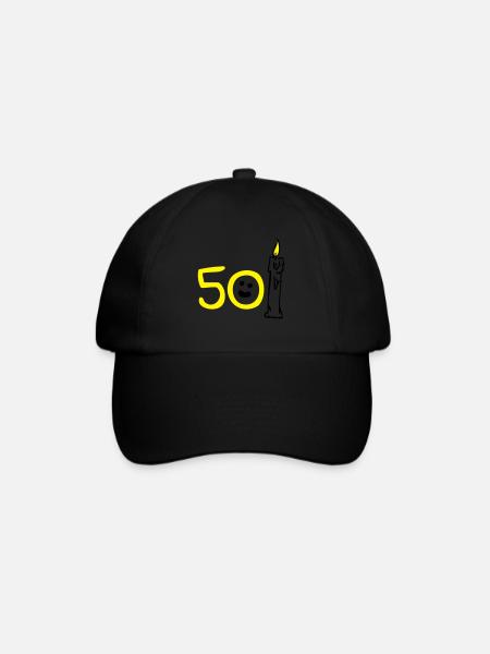 50 ans bougie anniversaire - Casquette classique - noir/noir