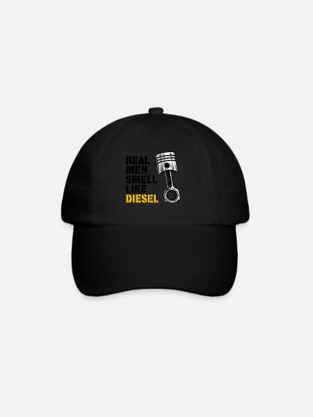 Ekte menn lukter som diesel | Bilelsker - Baseballcap - svart/svart