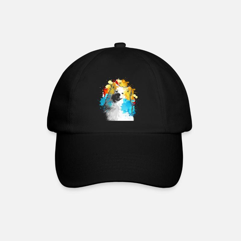 Samoyed watercolor multicolored - Baseball Cap - black/black