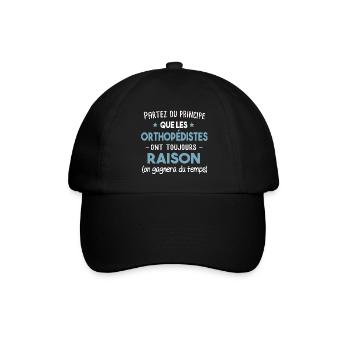 Orthopédiste. T-shirt cadeau métier citation - Casquette classique - noir/noir - Devant