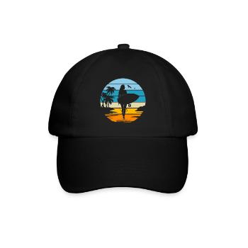 maman femme surfeuse cadeau femme sport surf - Casquette classique - noir/noir - Devant