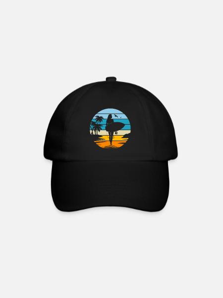 maman femme surfeuse cadeau femme sport surf - Casquette classique - noir/noir