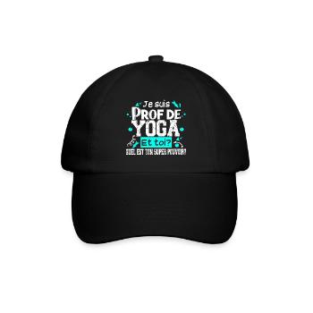 Prof Professeur Yoga Métier Zen Méditation Humour - Casquette classique - noir/noir - Devant