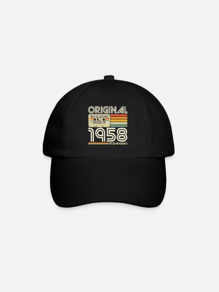 Oktober 1958 Retro Jahrgang Geburtstag Geschenk - Baseballkappe - Schwarz/Schwarz