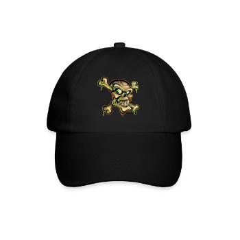 Pirate Skull Cartoon Graffiti - Baseball Cap - black/black - Front