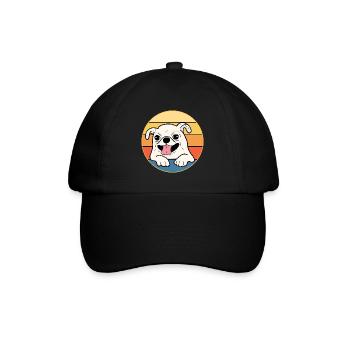 Mignon Chihuahua Dog Breed Vintage Retro Sunset - Casquette classique - noir/noir - Devant