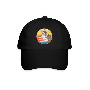 Berger Allemand Race Vintage Rétro Coucher de Soleil - Casquette classique - noir/noir - Devant