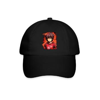 Anime Boy - Baseballkappe - Schwarz/Schwarz - Vorne
