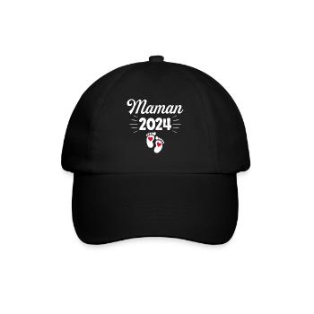 Femme Annonce Grossesse Future Maman 2024 - Casquette classique - noir/noir - Devant
