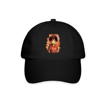 Anime Boy - Baseballkappe - Schwarz/Schwarz - Vorne