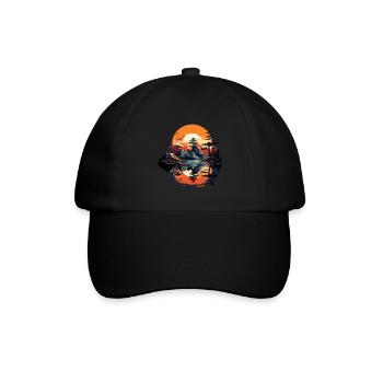 Landschaft - Baseballkappe - Schwarz/Schwarz - Vorne