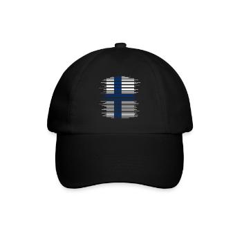 Drapeau de la Finlande Suomi Drapeau finlandais Look utilisé - Casquette classique - noir/noir - Devant